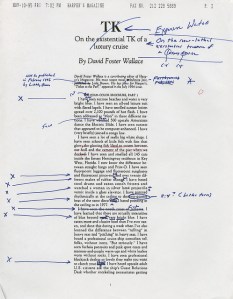 Galley proof from Harper's magazine.